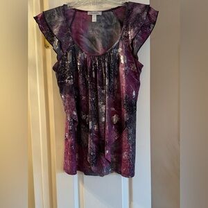 Dressbarn Purple and Silver Blouse